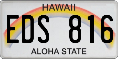 HI license plate EDS816