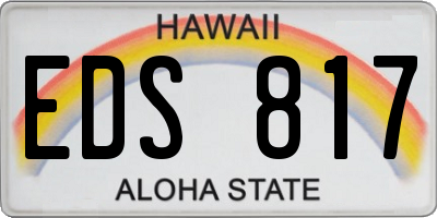 HI license plate EDS817