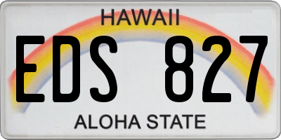 HI license plate EDS827