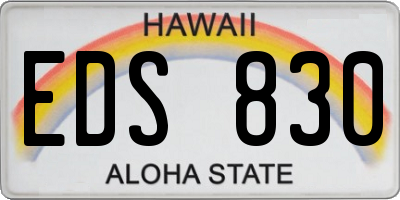 HI license plate EDS830