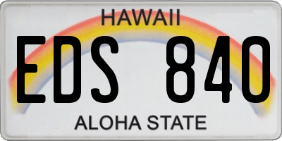 HI license plate EDS840