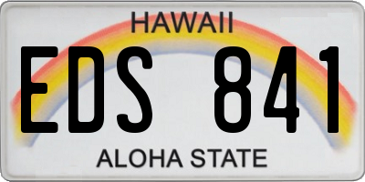 HI license plate EDS841