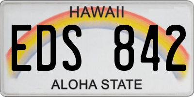 HI license plate EDS842
