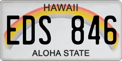 HI license plate EDS846