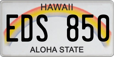 HI license plate EDS850