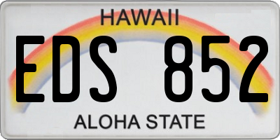 HI license plate EDS852