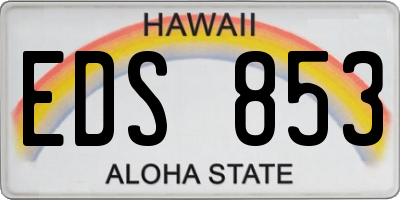 HI license plate EDS853