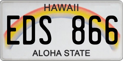 HI license plate EDS866