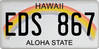 HI license plate EDS867