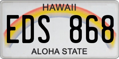 HI license plate EDS868