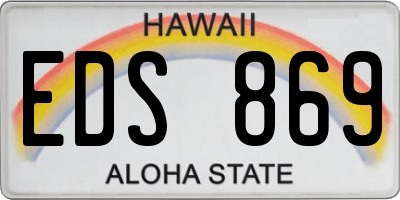 HI license plate EDS869