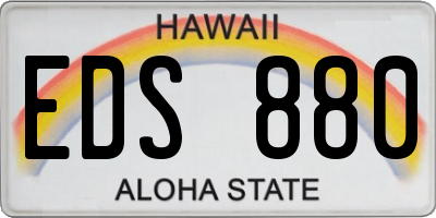 HI license plate EDS880