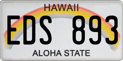 HI license plate EDS893