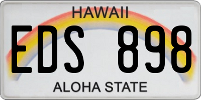 HI license plate EDS898
