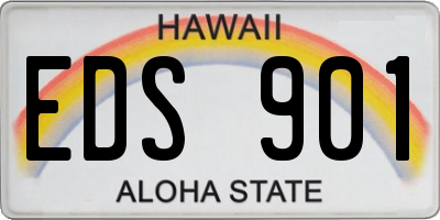 HI license plate EDS901