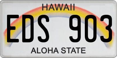 HI license plate EDS903