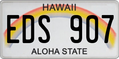 HI license plate EDS907