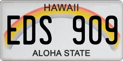 HI license plate EDS909