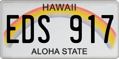 HI license plate EDS917