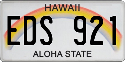 HI license plate EDS921