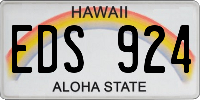 HI license plate EDS924