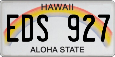 HI license plate EDS927