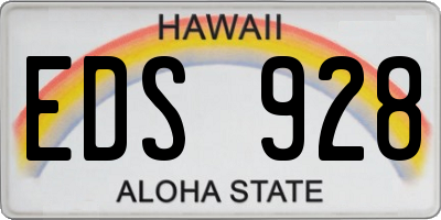 HI license plate EDS928