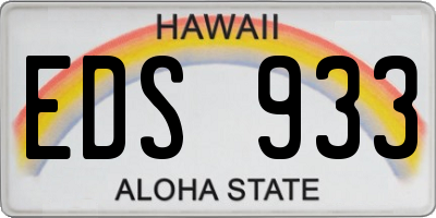 HI license plate EDS933
