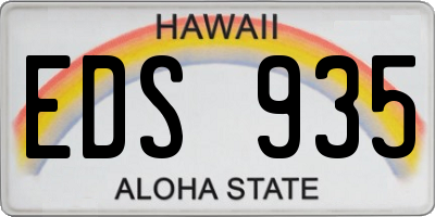 HI license plate EDS935