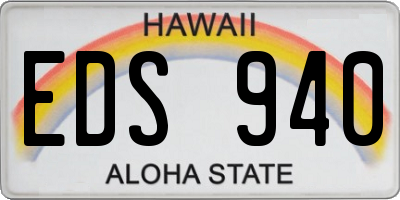 HI license plate EDS940
