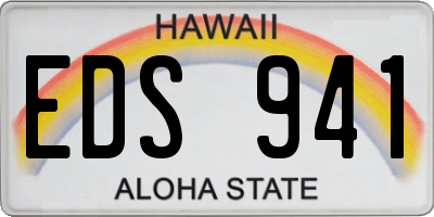 HI license plate EDS941