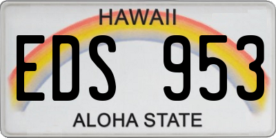 HI license plate EDS953
