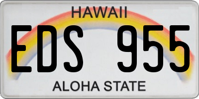 HI license plate EDS955