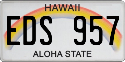HI license plate EDS957