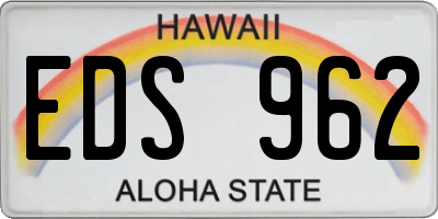 HI license plate EDS962