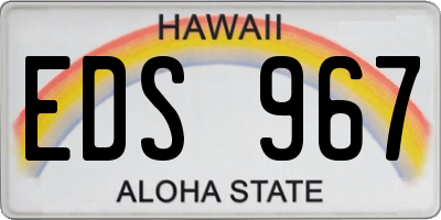 HI license plate EDS967