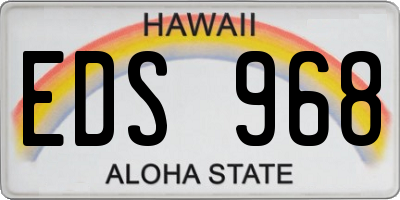 HI license plate EDS968