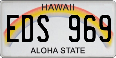HI license plate EDS969