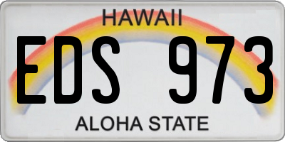 HI license plate EDS973