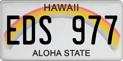 HI license plate EDS977