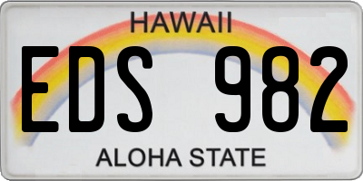 HI license plate EDS982
