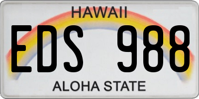 HI license plate EDS988
