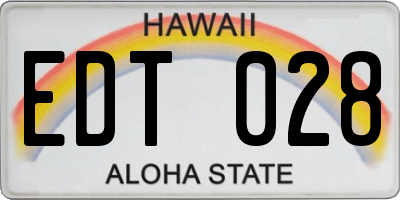 HI license plate EDT028
