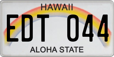 HI license plate EDT044