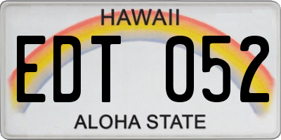 HI license plate EDT052