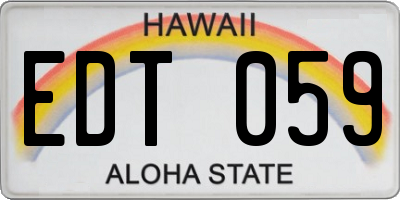 HI license plate EDT059