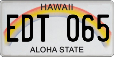 HI license plate EDT065