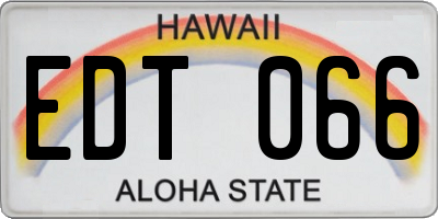 HI license plate EDT066