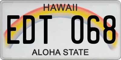 HI license plate EDT068