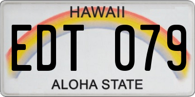 HI license plate EDT079